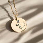 Bloom & Name Customizable Silver Name Necklace - S925 Silver Birthday Flower - Argesteel