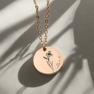 Bloom & Name Customizable Silver Name Necklace - S925 Silver Birthday Flower