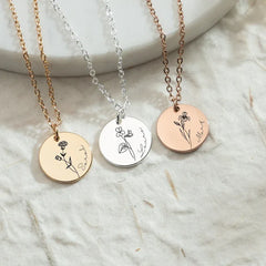 Bloom & Name Customizable Silver Name Necklace - S925 Silver Birthday Flower - Argesteel
