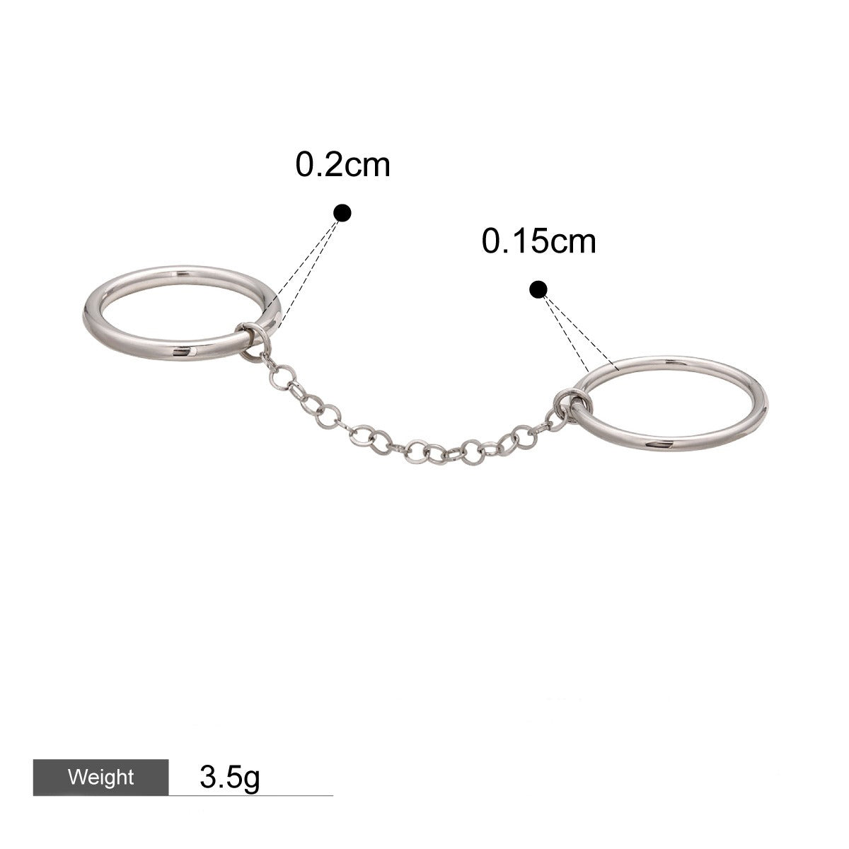 Double Chain Layered Ring for Women - Argesteel
