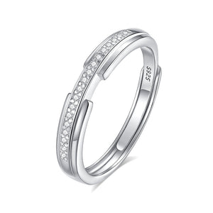 S925 Silver Diamond Couple Ring - Argesteel