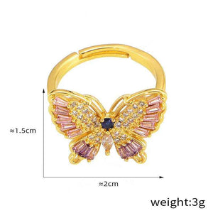 Flutter Radiance Ring β 18K Gold Butterfly with Diamond Inlay