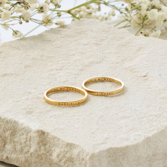 18K Gold Plated Custom Name Ring – Personalised - Argesteel