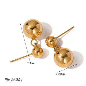 Orla Sphere Stud Earrings - 18K Gold Minimalist Round Ball Design for Effortless Style