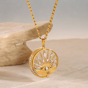 18K Gold Evil Eye Diamond Necklace for Women - Argesteel