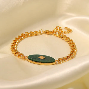 Jade Voyage – 18K Gold Retro African Jade Inlay Bracelet