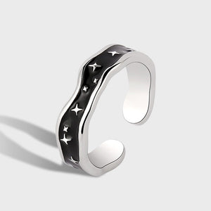 Wave Line Star Open Ring for Women - Argesteel