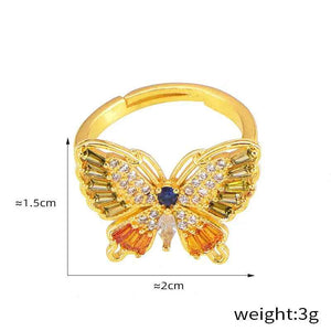 Flutter Radiance Ring β 18K Gold Butterfly with Diamond Inlay