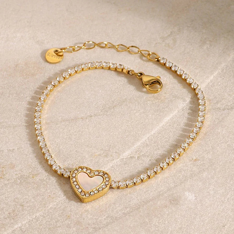 Endless Love – 18K Gold Heart Diamond Luxury Bracelet