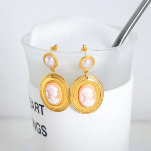 Vintage Gem & Pearl Set β 18K Gold Retro Fashion Earrings