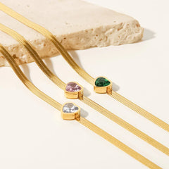 Everglow Heart – 18K Gold Plated Double Row Heart Zircon Bracelet