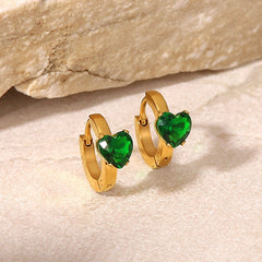 Starlight Elegance – 18K Gold Gemstone Inlaid Earrings