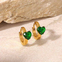 Starlight Elegance – 18K Gold Gemstone Inlaid Earrings