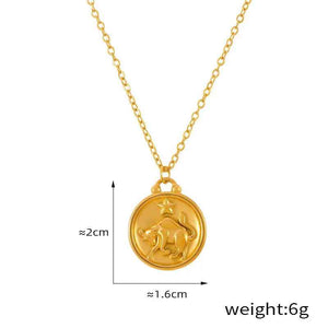 Celestia 18K Gold Zodiac Pendant Necklace - Elegant Constellation Jewelry
