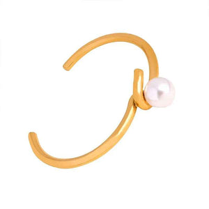 Tied Grace β 18K Gold Pearl Bracelet Twisted Pearl Inlaid Open Style