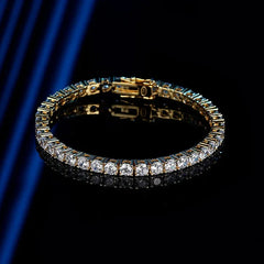 Eternal Sparkle – Pure S925 Silver Full Diamond Tennis Bracelet