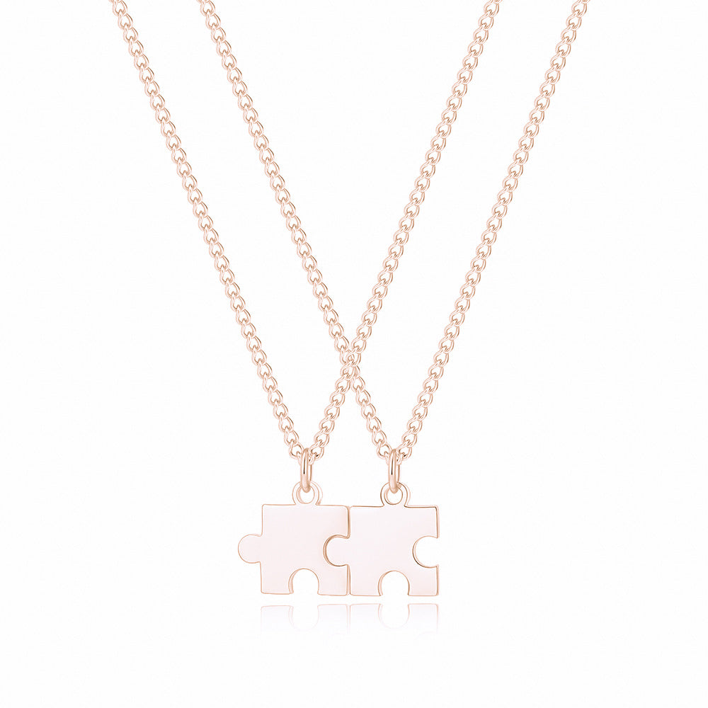Custom Puzzle Piece Necklace – Engraved Personalized | Argesteel