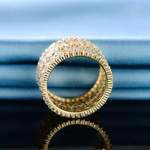 Luxe Aura β 18K Gold Hollow with Diamond Design Exquisite Noble Ring