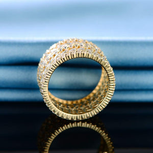 18K Gold Hollow Diamond Ring for Women - Argesteel