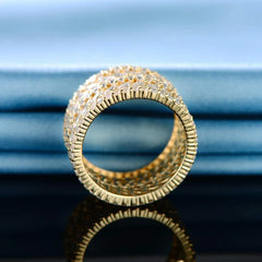 Luxe Aura – 18K Gold Hollow with Diamond Design Exquisite Noble Ring