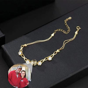 Customized Infinity Symbol Photo Projection Bracelet for Women - Argesteel