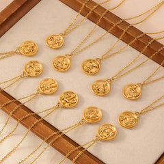 Celestia 18K Gold Zodiac Necklace – Elegant Constellation Pendant Necklaces