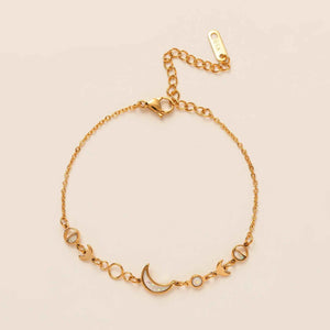 Moon Crescent Bracelet – Minimalist 18K Gold Plated Silver Design