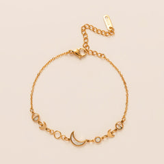 Minimalist 18K gold bracelet for women with celestial design