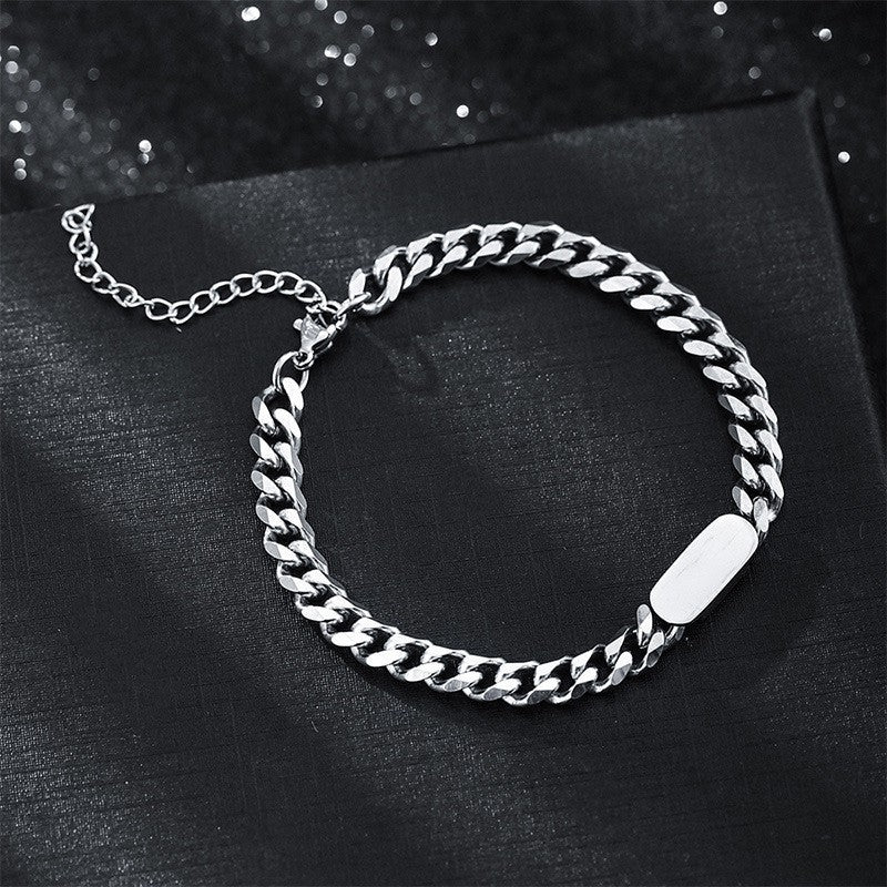 Personalised Name Thick Chain Bracelet – Bold S925 Silver Statement - Argesteel