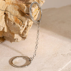 Linked Harmony – Double Ring with Chain Design Unique Ring