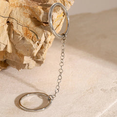 Linked Harmony – Double Ring with Chain Design Unique Ring