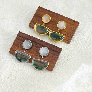 Noble Fashion β 18K Gold Inlaid Gemstone Versatile Earrings