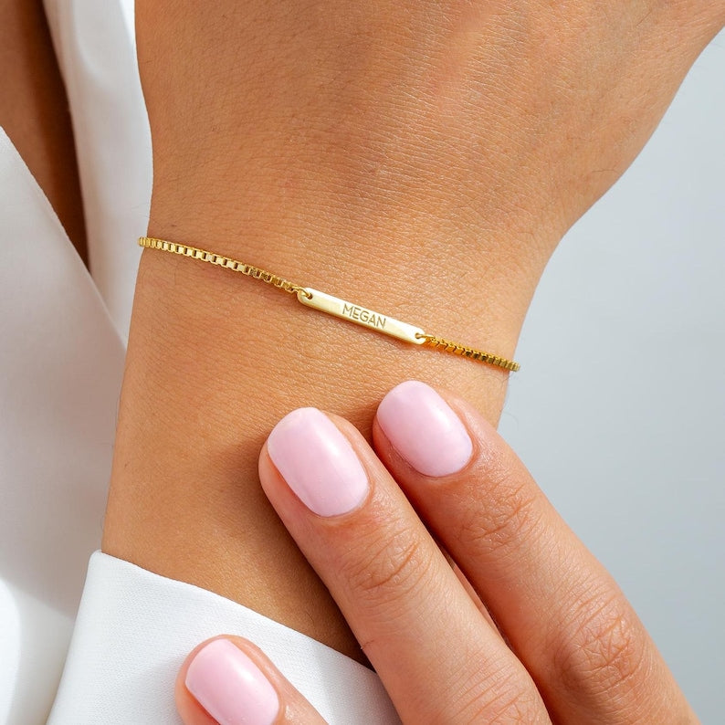 Custom Name Bracelet Style A – Personalized Minimalist - Argesteel