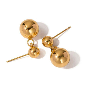 Orla Sphere Stud Earrings - 18K Gold Minimalist Round Ball Design for Effortless Style