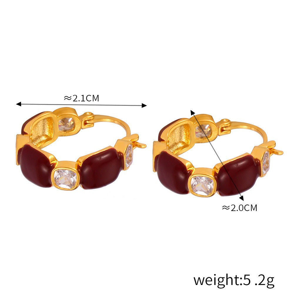 Geometric Gemstone Earrings for Women - Argesteel