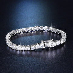 Eternal Sparkle – Pure S925 Silver Full Diamond Tennis Bracelet
