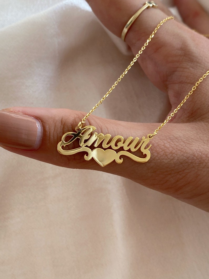 Custom Name Heart Necklace for Women - Argesteel