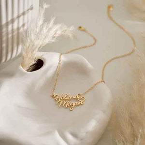 Hollow Heart Name Necklace β Customizable Silver 925 Romantic Gift