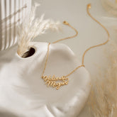 Custom hollow heart necklace in silver with engraved name