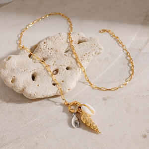 Conch Shell Pendant Necklace – 18K Gold Plated Ocean Fashion | Argesteel