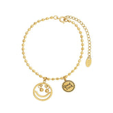 Lucky Vibes – 18K Gold Smiley Face GOOD LUCK Bracelet
