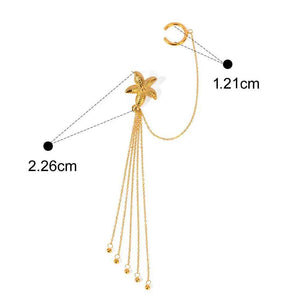 Mirella Star Tassel Earrings - Ocean-Inspired 18K Gold Light Luxury Design