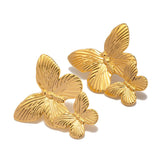 Papillon Luxe – 18K Gold Butterfly Textured Statement Earrings