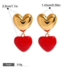Heart Pendant Earrings for Women - Argesteel