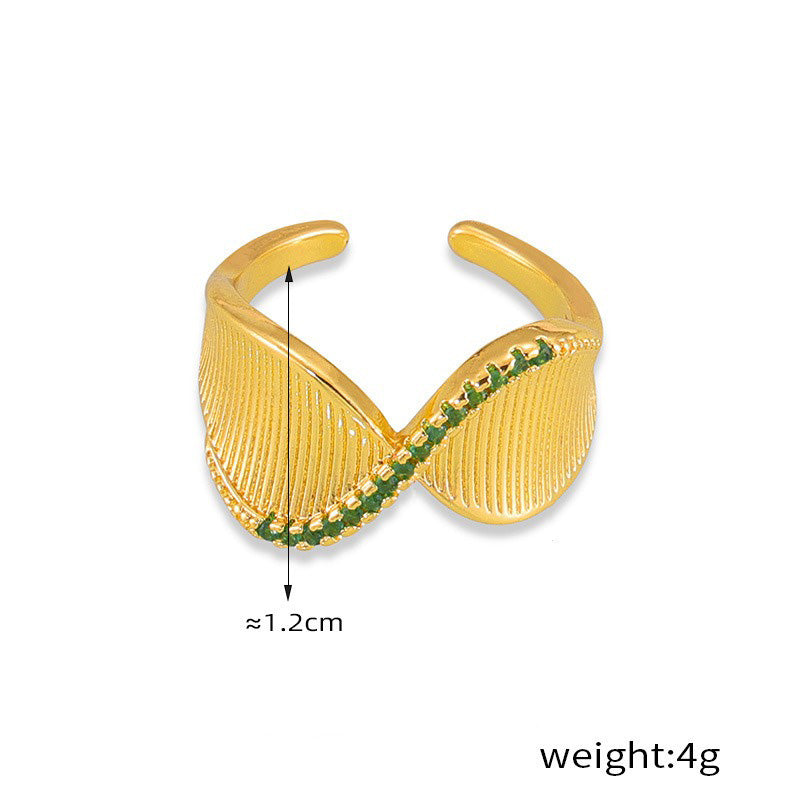 18K Gold Twisted Diamond Ring for Women - Argesteel