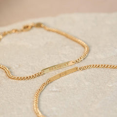 Custom engraved silver bracelet for women