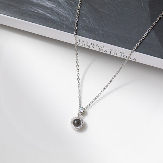 Round Diamond Projection Necklace - Argesteel