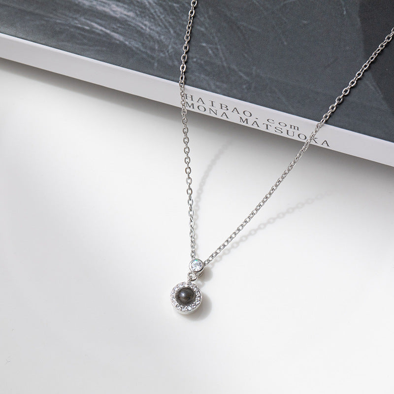 Round Diamond Projection Necklace - Argesteel