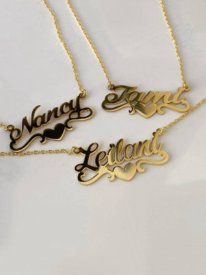 Custom Name Heart Necklace for Women - Argesteel