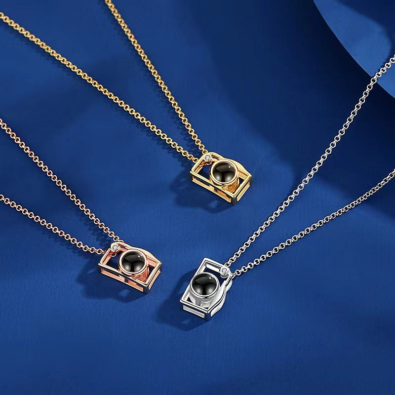 Hollow Camera Projection Necklace for Women - Argesteel